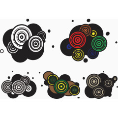 矢量多层圈圈拼接组合