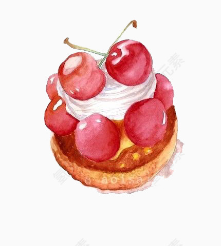 樱桃奶油小蛋糕