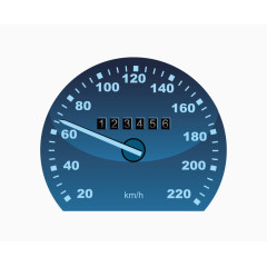 矢量表盘计数里程指针蓝色数字