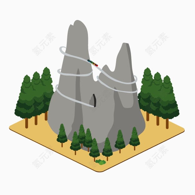 卡通灰色假山