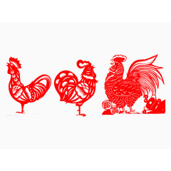 鸡年鸡的剪纸画图