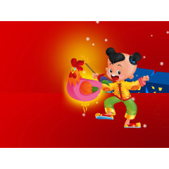 红色鸡年背景图