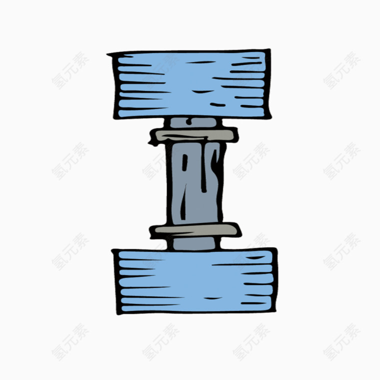 矢量手绘杠铃素材