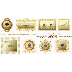 华丽欧式古典花纹边框矢量素材