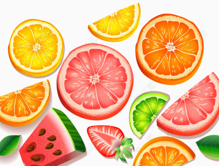 新鲜蔬果水果柠檬橙子草莓西瓜