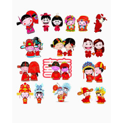 矢量结婚卡通人物素材