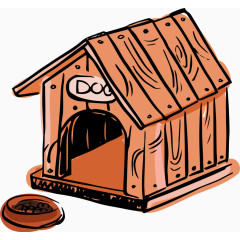 矢量手绘狗窝