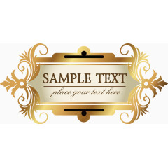 金色花纹商标英伦皇家复古鎏金