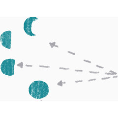 可爱卡通彩笔月球插画