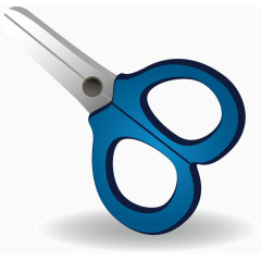 蓝色手柄剪刀元素