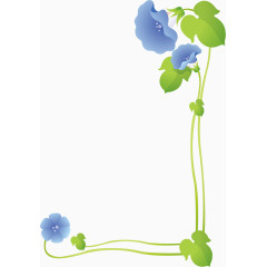 蓝色牵牛花矢量图