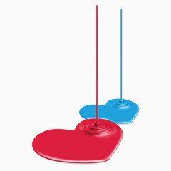 油漆 彩色 滴落 心形 装饰图案 矢量图