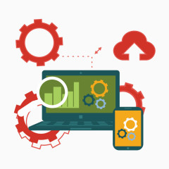 矢量电脑和齿轮