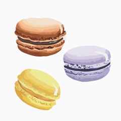 矢量三个马卡龙素材