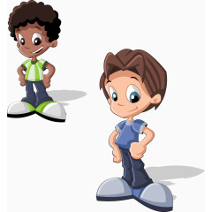 矢量站立的男孩