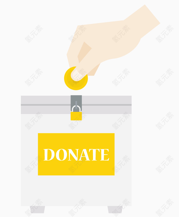 矢量手向投金币保险箱