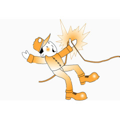 电业工作者危险触电图