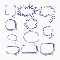 矢量手绘对话框标签
