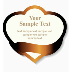 矢量 亮金色 闪亮标签 渐变 英文排版 边框 深色