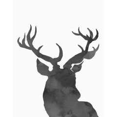 圣诞节麋鹿剪影