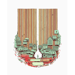 卡通小房子城镇