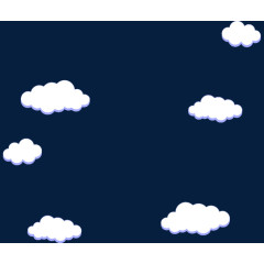 蓝色卡通云朵漂浮素材