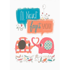 手绘小象水果卡片