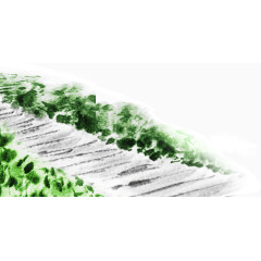 古风水墨画乡间小道