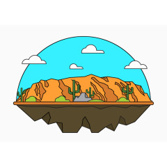 悬空矢量山图案