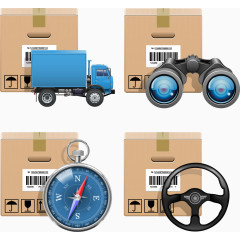 矢量纸箱货车物流