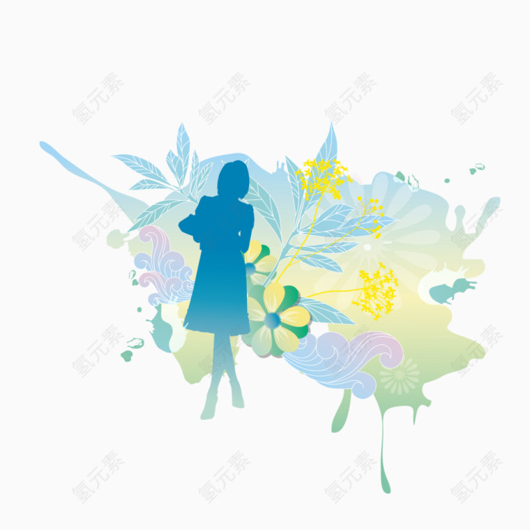 花丛中的优雅女子