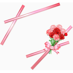 矢量手绘丝带玫瑰花