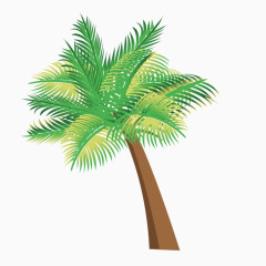 绿色质感扁平椰子树