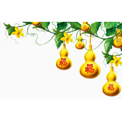 财源广进摇钱树金色葫芦