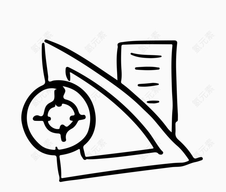 创意灵感手绘尺子三角板