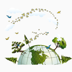 绿色 地球 环保 树木 海报banner元素