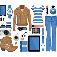 扁平化时尚服装素材