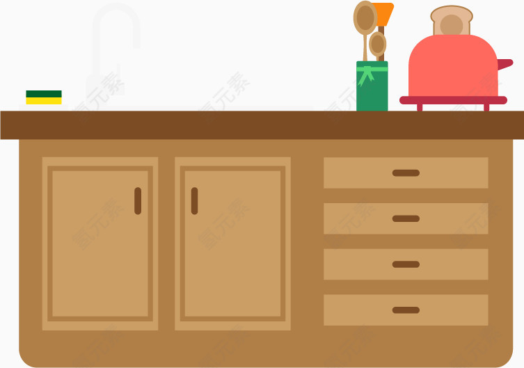 矢量卡通洗手池