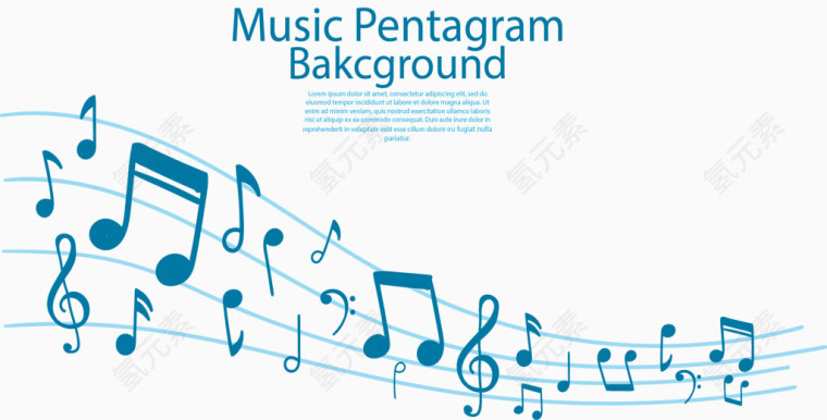 蓝色五线谱音乐晚会海报