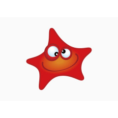 红色卡通海星