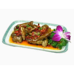 酱香猪蹄紫色花朵摆盘免扣素材