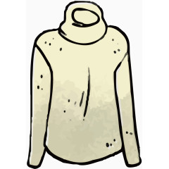 矢量米色高领毛衣