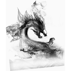 中国风水墨龙纹装饰