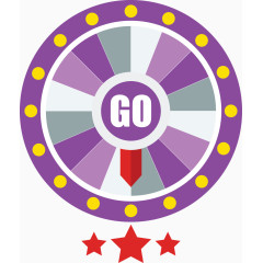 可爱紫色大转盘游戏矢量图