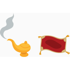 矢量神灯和飞毯