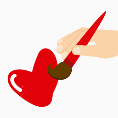 画笔与爱心图片