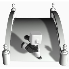 方头小人向前奔跑