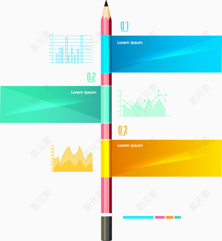 矢量铅笔数字分类