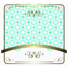 蓝色优雅插图标签矢量