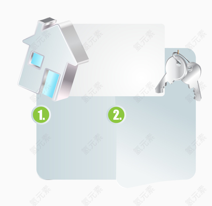 立体房子排列浅色系